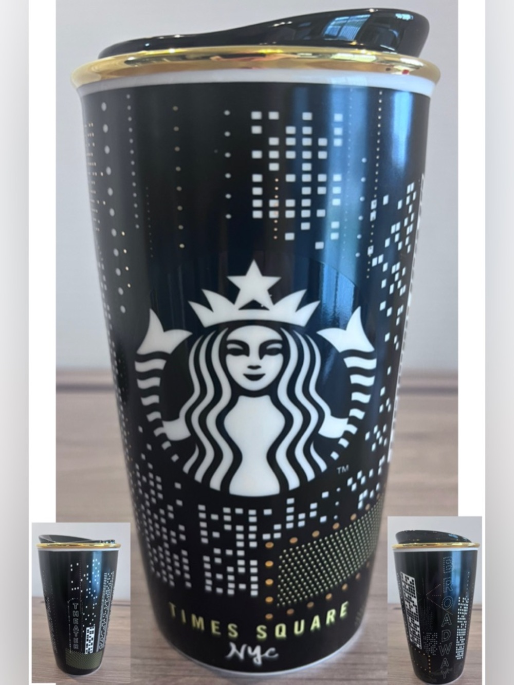 Starbucks New York Times Square Broadway 12oz Ceramic Coffee Tumbler